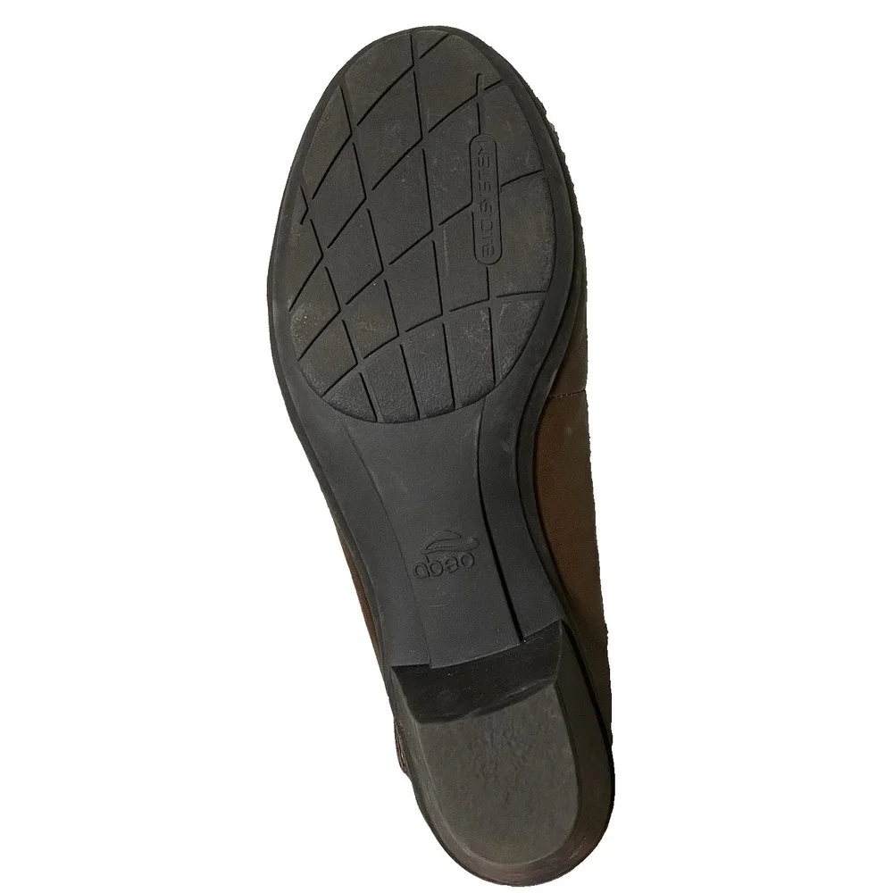 Abeo Mary Jane Pumps 9N EU 39.5 Brown Leather Cross Strap Retro Academia Office